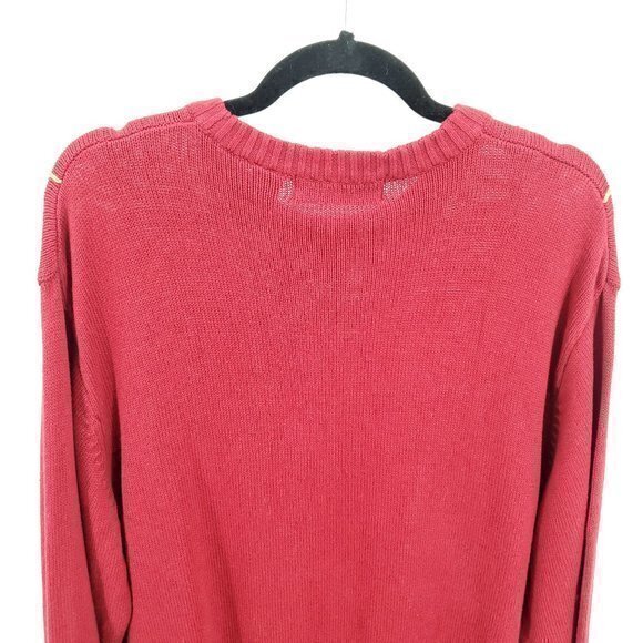 Men's Oscar de la Renta XL Ribbed Red Crew Neck Sweater 100% Cotton - Picture 5 of 16